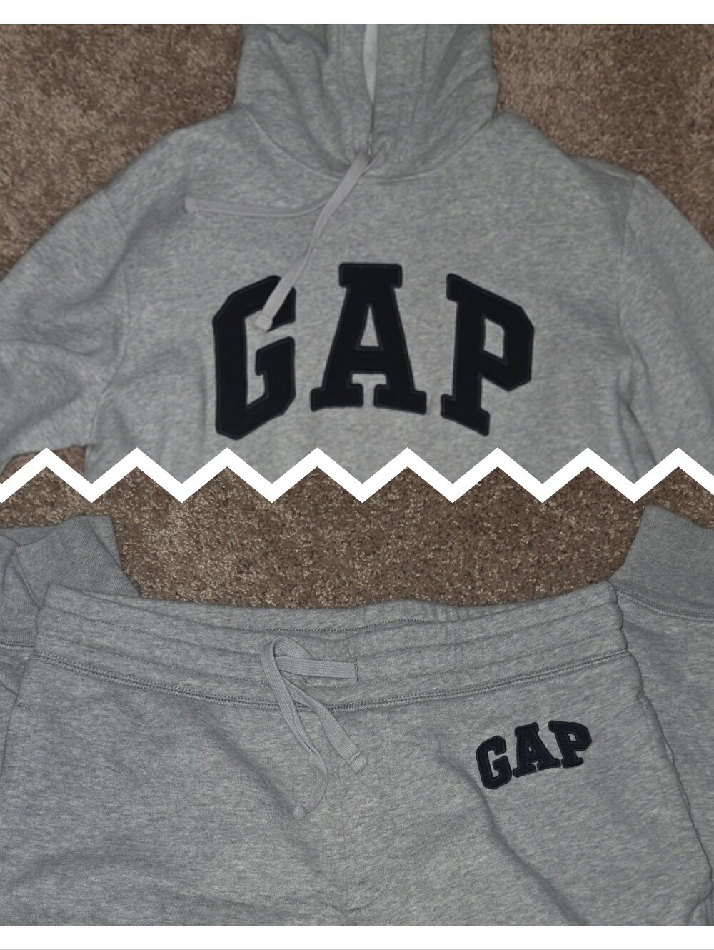 GAP Light Gray Hooded Sweatsuit with Black Logo
